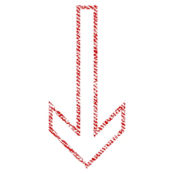 Icono texturizado de tela flecha hacia abajo — Vector de stock