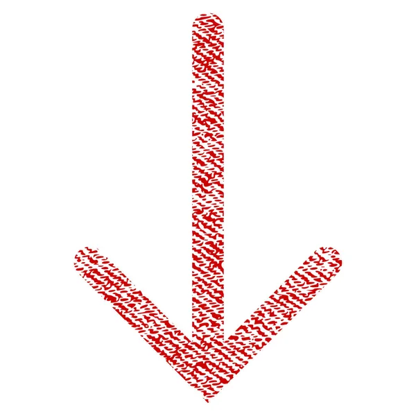 Arrow Down Fabric Textured Icon — Stock Vector