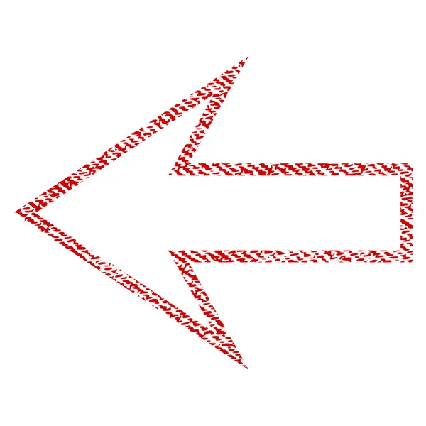 Freccia sinistra tessuto icona strutturata — Vettoriale Stock