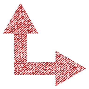 Simge çatallanma ok sağa yukarı kumaş dokulu