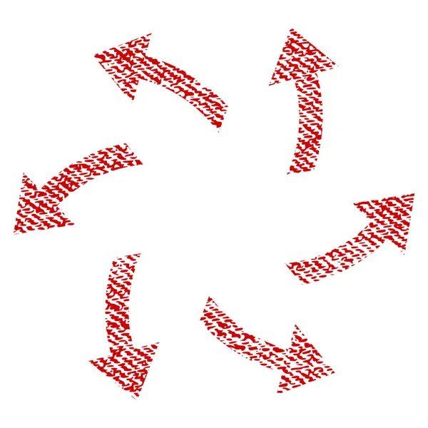 Setas centrífugas tecido texturizado ícone —  Vetores de Stock
