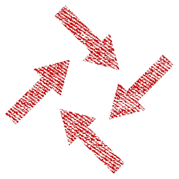 Icona strutturata in tessuto a frecce centripete — Vettoriale Stock