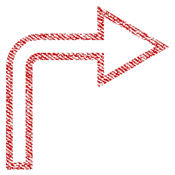 Sväng höger tyg texturerat ikonen — Stock vektor