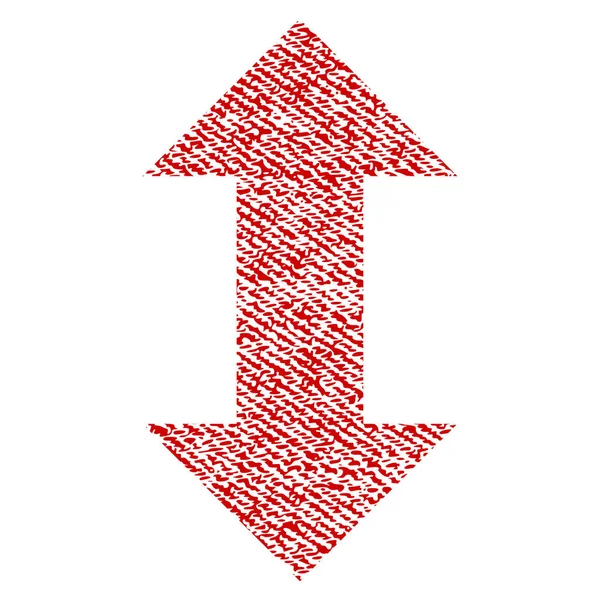 Vertical Exchange Arrows Fabric Textured Icon — Stock Vector