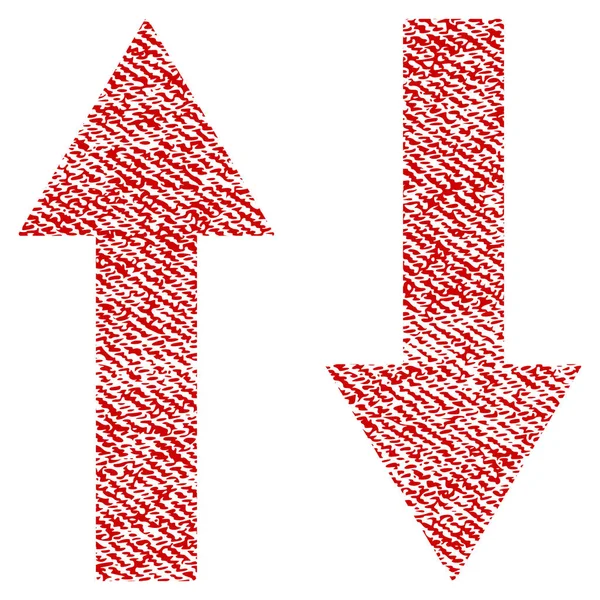 Icône texturée de tissu de flèches de renversement verticales — Image vectorielle