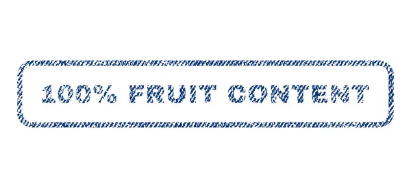 100 τοις εκατό φρούτα περιεχομένου κλωστοϋφαντουργικών σφραγίδα — Διανυσματικό Αρχείο