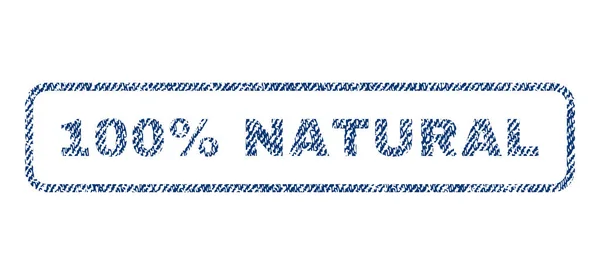 100 Percent Natural Textile Stamp — Stock Vector