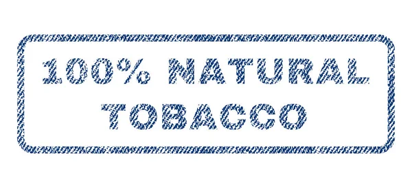 100 pour cent de timbre textile de tabac naturel — Image vectorielle