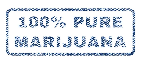 100 pour cent pur timbre textile de marijuana — Image vectorielle