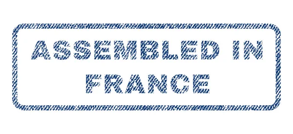 Assemblé en France Timbre textile — Image vectorielle