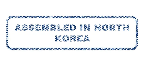 Assemblé en Corée du Nord Timbre textile — Image vectorielle