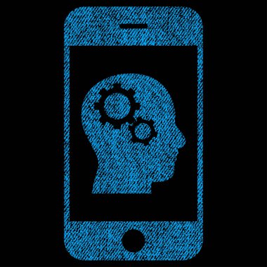 Kumaş dokulu simgesi Smartphone akıl vites