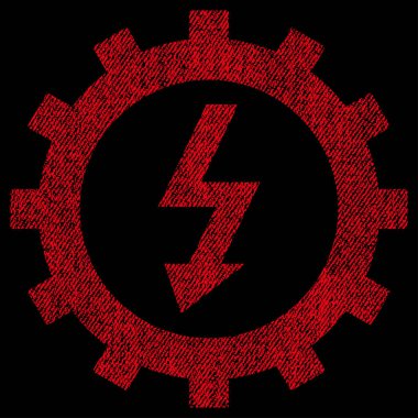 Simge elektrik enerji Cog Wheel kumaş dokulu