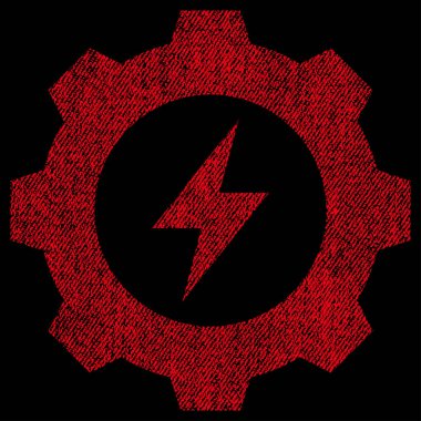 Simge elektrik enerji dişli kumaş dokulu