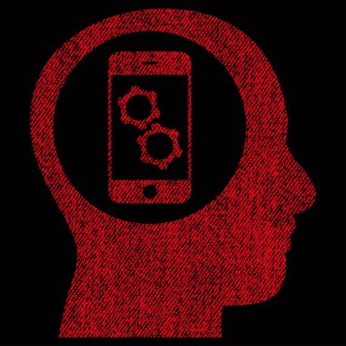 Simge Smartphone zihin kontrolü kumaş dokulu