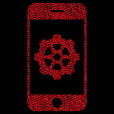 Simge akıllı telefon seçenekleri dişli kumaş dokulu