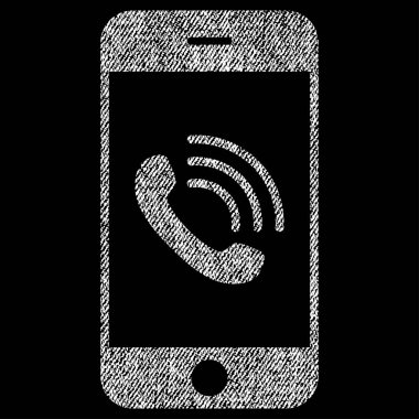 Simge akıllı telefon çağrı kumaş dokulu