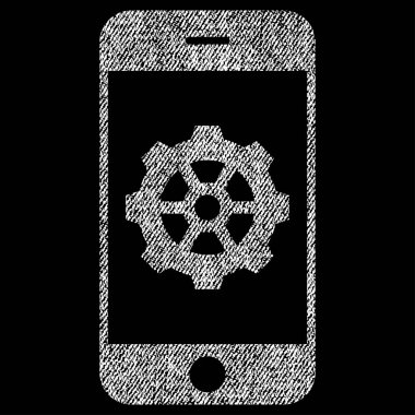 Simge akıllı telefon seçenekleri dişli kumaş dokulu