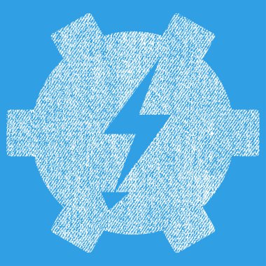 Simge elektrik dişli kumaş dokulu