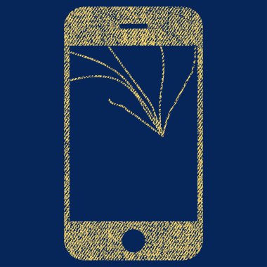 Simge kırık Smartphone Ekran kumaş dokulu