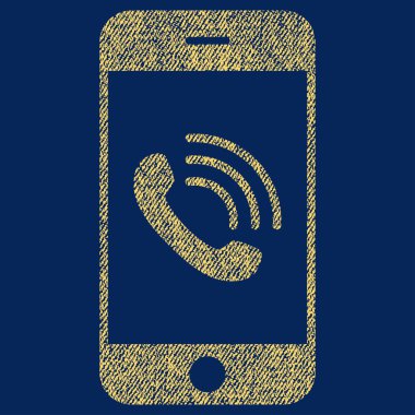 Simge akıllı telefon çağrı kumaş dokulu