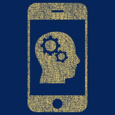 Kumaş dokulu simgesi Smartphone akıl vites