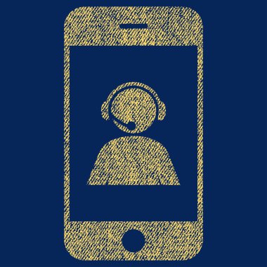 Simge akıllı telefon operatörü kişi portre kumaş dokulu