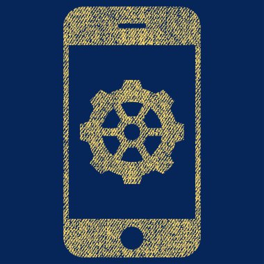 Simge akıllı telefon seçenekleri dişli kumaş dokulu