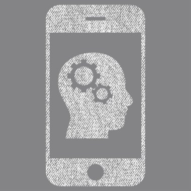 Kumaş dokulu simgesi Smartphone akıl vites