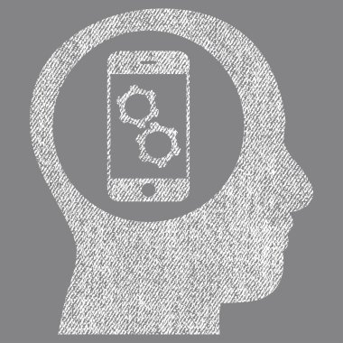 Simge Smartphone zihin kontrolü kumaş dokulu