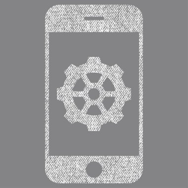 Simge akıllı telefon seçenekleri dişli kumaş dokulu
