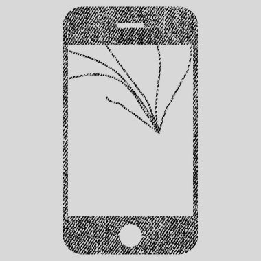 Simge kırık Smartphone Ekran kumaş dokulu