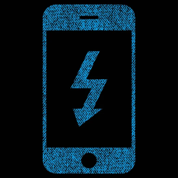 Electric Smartphone Fabric Textured Icon — Stock Vector