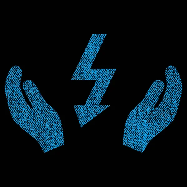 Elektromos karbantartó kezek szövet texturált ikon — Stock Vector