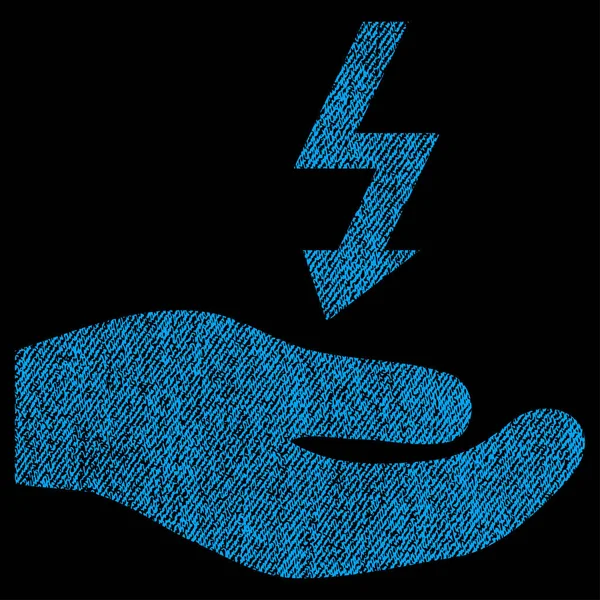 Elektriciteit voorziening Hand Fabric getextureerde pictogram — Stockvector