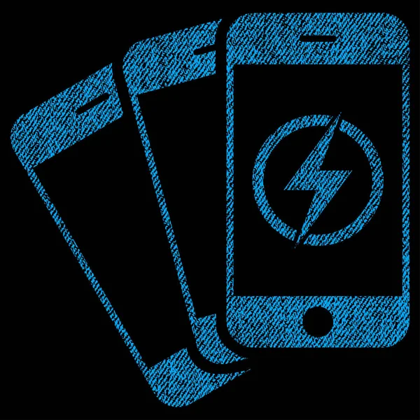 Mobiltelefonok energia szövet texturált ikon — Stock Vector