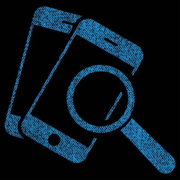 Smartphone-Lupe Suchwerkzeug Stoff texturierte Symbol — Stockvektor