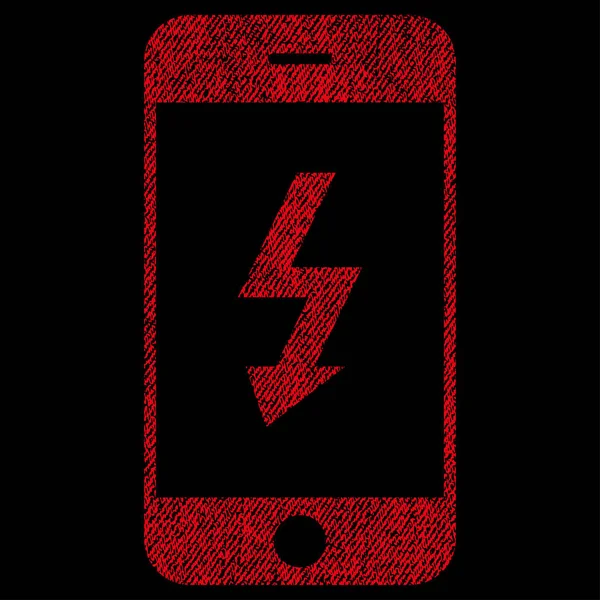 Electric Smartphone Fabric Textured Icon — Stock Vector