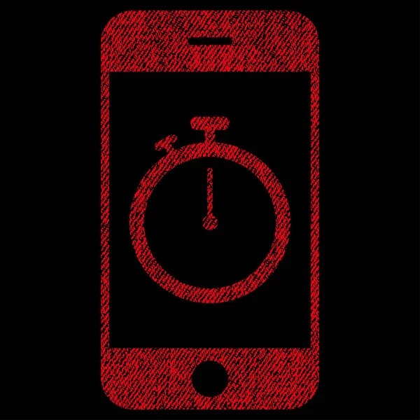 Chronomètre Gadget tissu texture icône — Image vectorielle