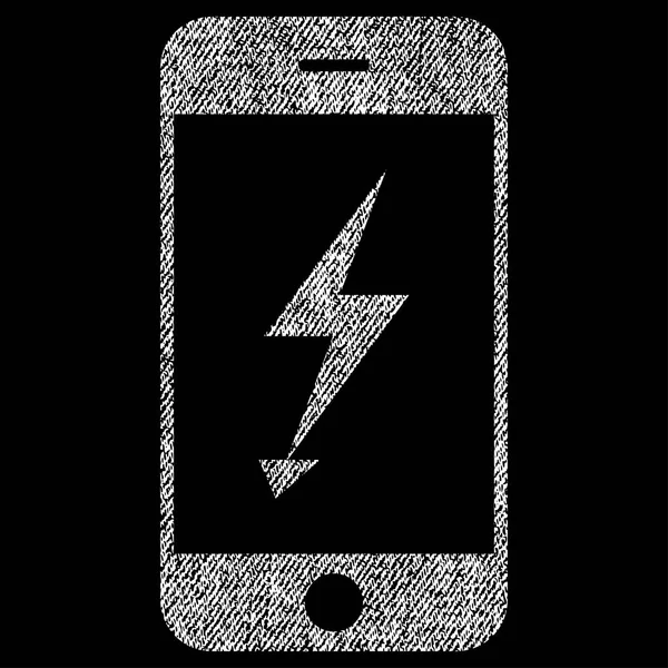 Elektryczne telefon komórkowy tkaniny teksturowane ikona — Wektor stockowy