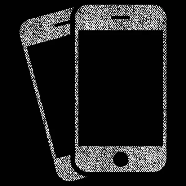 Icône texturée de tissu de téléphones mobiles — Image vectorielle
