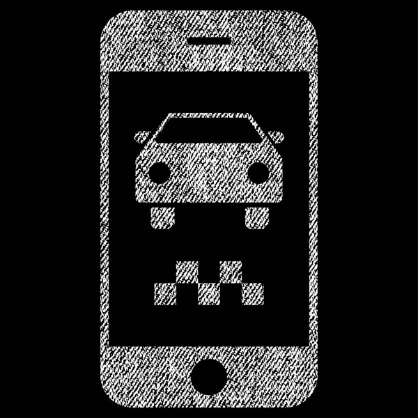 Smartphone táxi carro tecido texturizado ícone — Vetor de Stock