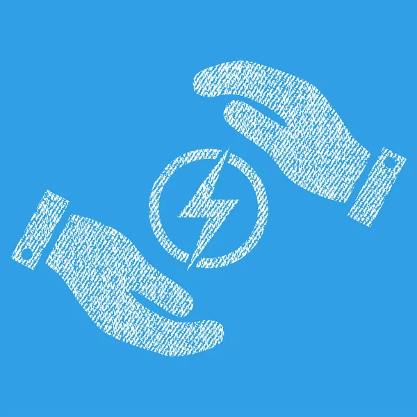 Energia elétrica seguro mãos tecido texturizado ícone —  Vetores de Stock