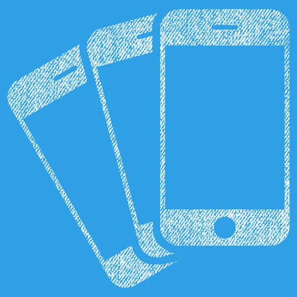 Mobile Phones Fabric Textured Icon — Stock Vector