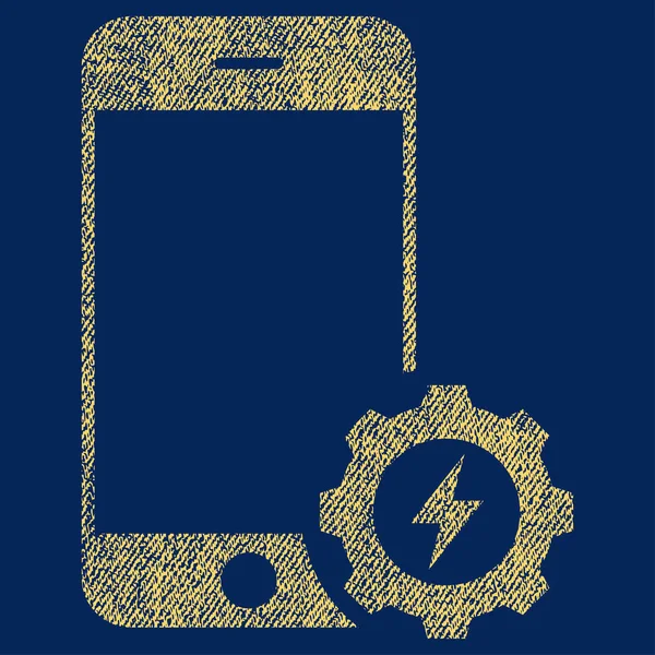 Smartphone Power lehetőségek felszerelés szövet texturált ikon — Stock Vector