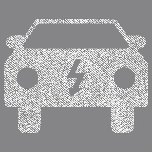 Icono texturizado de tela de coche eléctrico — Vector de stock