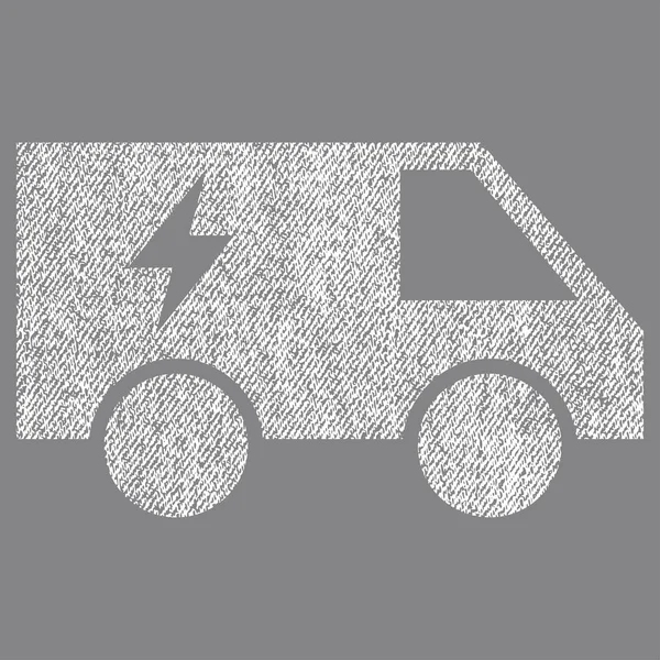 Electric Power Car Fabric Textured Icon — Stock Vector