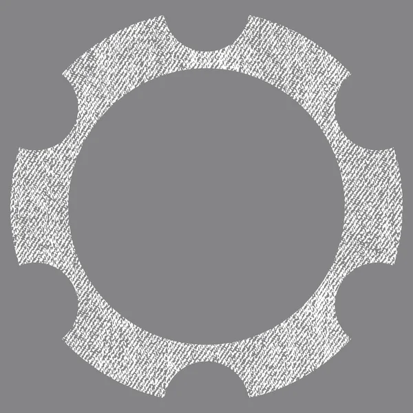 Gear Wheel Fabric Textured Icon — Stock Vector