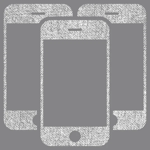 Smartphones Fabric Textured Icon — Stock Vector