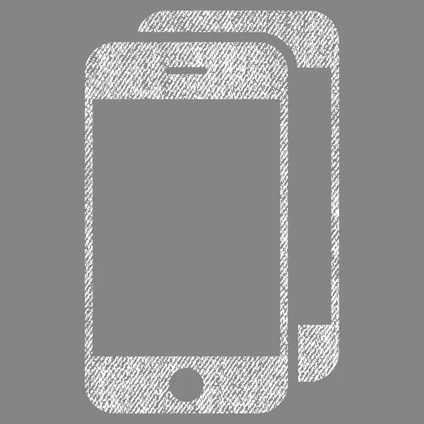 Icône texturée de tissu de smartphones — Image vectorielle